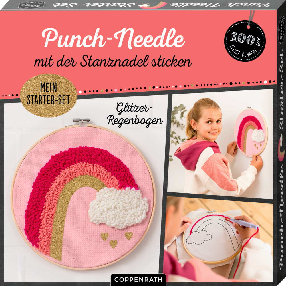 Punch Needle Starter Set „Glitzer Regenbogen“ SpielPlus