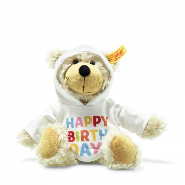 Charly Happy Birthday Schlenker-Teddybär mit Kapuzenpullover 23 cm